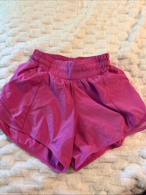 Women’s Pink Lululemon Comfortable High-Waist Running Shorts